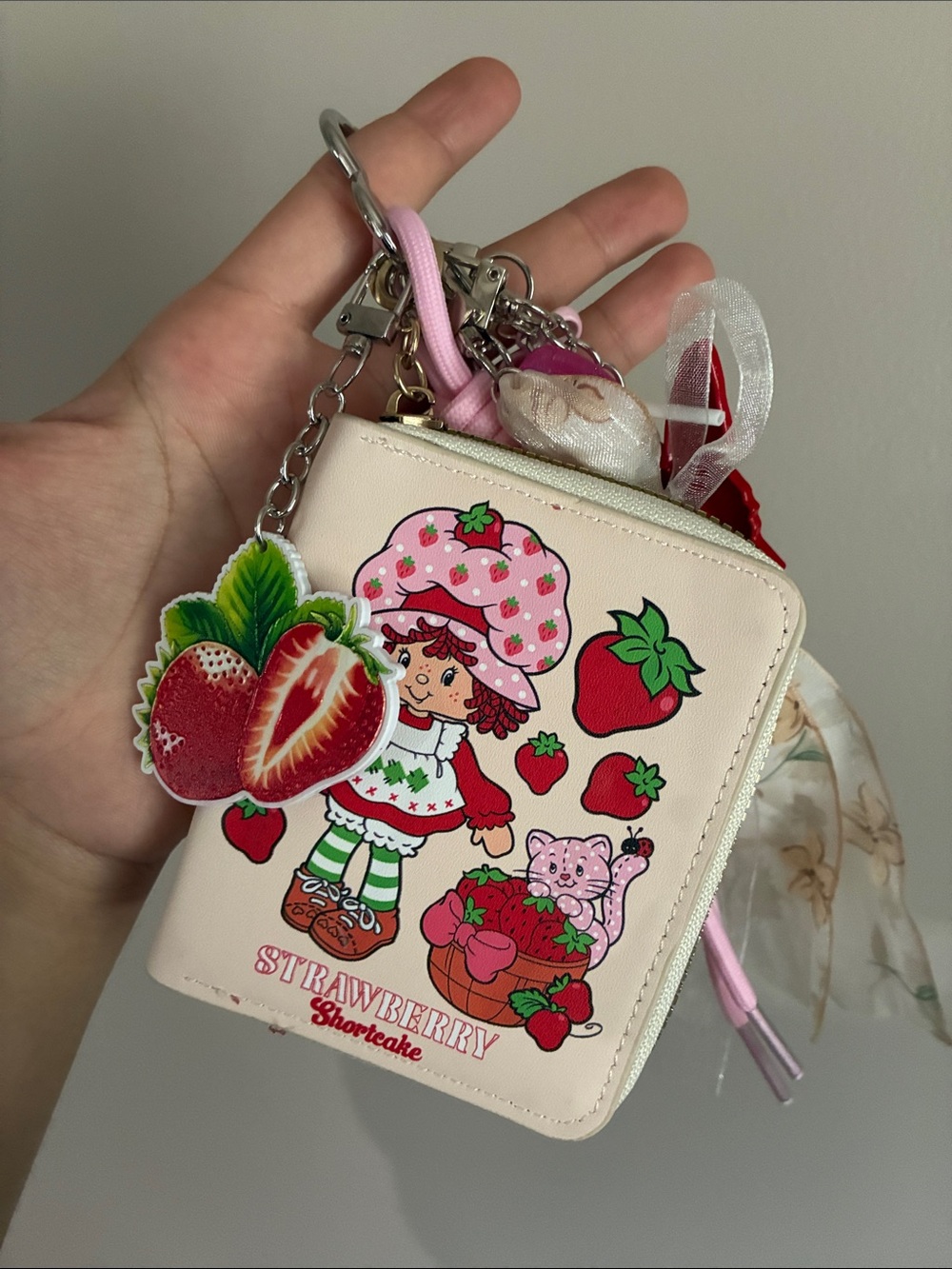 Strawberry Shortcake Wallet Keychain Bag Charm